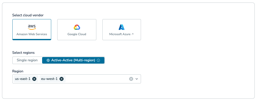The general settings of the setup tab with Active-Active selected.